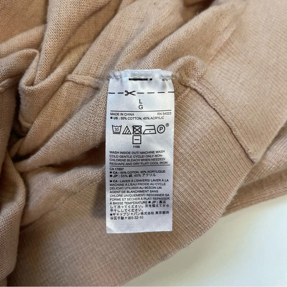 Banana Republic Factory Tan Rib Open Front Waterfall Cardigan Large Women’s - Picture 9 of 10